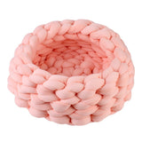 Round Cat Bed House Soft knitted Cat Bed Round Pet Dog Bed For Small Dogs Cats Nest Winter Warm Sleeping Bed Puppy Mat