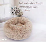 Round Dog Bed Washable long plush Dog Kennel Cats House Super Soft Cotton Mats Sofa For Dog Chihuahua Best Pet Bed For Cat Bed