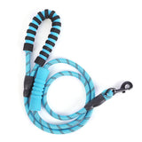Round Nylon Dog Leather Leash Reflective Large Dog Leash Round Rope Pet Running Tracking Leashes Pet Products Dog Collar Leash