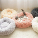 Round Plush Cat Bed House Soft Long Plush Cat Bed Pet Dog Kennel For Small Dogs Cats Nest Winter Warm Sleeping Bed Puppy Mat