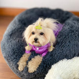 Round Plush Cat Bed House Soft Long Plush Cat Bed Pet Dog Kennel For Small Dogs Cats Nest Winter Warm Sleeping Bed Puppy Mat