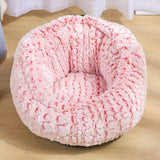 Round Plush Cat Bed House Super Soft Long Plush Cat Bed Cushion Mat For Cats Washable Pet Dog Cat Cave Breathable Lounger Sofa