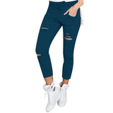 dasda  S-4XL New Cotton Casual Pants Pencil Pants Wild European and American Popular Women's Jeans Leggings Hole
