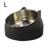 S/L Stainless Steel Cat Feeder Cat Dog Feeding Bowl Double Protection Cervical Oblique Bowls Cat Shape Cute Pet Feeder 20E