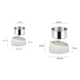 S/L Stainless Steel Cat Feeder Cat Dog Feeding Bowl Double Protection Cervical Oblique Bowls Cat Shape Cute Pet Feeder 20E