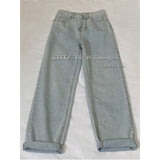 Light-colored Jeans Women's Retro Straight Harem Pants Loose High-waisted Wide-leg Denim Trousers Basic Wash Pants Street Casual