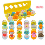 12 pack Easter Eggs Prefilled with Squishy Toy Kids Easter Egg Hunt Easter Basket Filler Easter Party Favor Classroom Activity