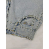Light-colored Jeans Women's Retro Straight Harem Pants Loose High-waisted Wide-leg Denim Trousers Basic Wash Pants Street Casual