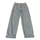 Light-colored Jeans Women's Retro Straight Harem Pants Loose High-waisted Wide-leg Denim Trousers Basic Wash Pants Street Casual