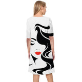 CLOOCL Women Dress Fashion Girl 3D Printed V-Neck Loose Casual Short Sleeve Shift Dress for Female Dresses Dress Summer 2022
