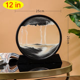 Art Painting Deep Sea Sandscape Flowing Sand 3D Moving Sand Art Picture Hourglass Rectangle Round Glass Home Decor