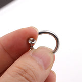Sellsets Silver And Black Clip On Body Non Pierced Stainless Steel Fake Piercing Jewelry Faux Septum Hoop Nose Lip Ear Ring