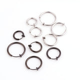 Sellsets Silver And Black Clip On Body Non Pierced Stainless Steel Fake Piercing Jewelry Faux Septum Hoop Nose Lip Ear Ring