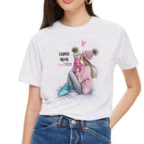SexeMara Super Mom T hemd Frauen Mutter der Liebe Druck Weißen T-shirt Harajuku Mama T-shirt Vogue Tops t shirt Femme vogue Sommer - app80