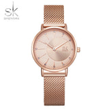 Shengke New Creative Women Watches Luxury Rosegold Quartz Ladies Watches Relogio Feminino Mesh Band Wristwatches Reloj Mujer