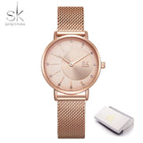 Shengke New Creative Women Watches Luxury Rosegold Quartz Ladies Watches Relogio Feminino Mesh Band Wristwatches Reloj Mujer