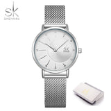Shengke New Creative Women Watches Luxury Rosegold Quartz Ladies Watches Relogio Feminino Mesh Band Wristwatches Reloj Mujer