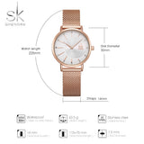 Shengke Quartz Watch Women Mesh Stainless Steel Watchband Casual Wristwatch Japan Movement Bayan Kol Saati Reloj Mujer 2019