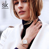 Shengke Quartz Watch Women Mesh Stainless Steel Watchband Casual Wristwatch Japan Movement Bayan Kol Saati Reloj Mujer 2019