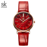 Shengke Women Watches Starry Green Dial Reloj Mujer\tLadies Wristwatch Ultra-thin Stainless Steel Strap Quartz Montre Femme Gift