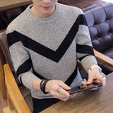Slim Style Navy Sweaters And Pullovers Men Long Sleeve Knitted Sweater Homme High Quality Winter Pullovers Warm Ployester Coat