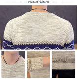Slim Style Navy Sweaters And Pullovers Men Long Sleeve Knitted Sweater Homme High Quality Winter Pullovers Warm Ployester Coat
