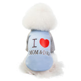 Small Dog Clothes I Love Mom&Dad Dog Coat Jacket Warm Winter Dog Hoodie Clothing Chihuahua Cat/Puppy Outfits For Small Dogs