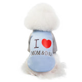 Small Dog Clothes I Love Mom&Dad Dog Coat Jacket Warm Winter Dog Hoodie Clothing Chihuahua Cat/Puppy Outfits For Small Dogs