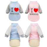 Small Dog Clothes I Love Mom&Dad Dog Coat Jacket Warm Winter Dog Hoodie Clothing Chihuahua Cat/Puppy Outfits For Small Dogs
