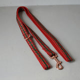 Soft ribbon engraved dog collar rope pet leash straps Chinese red christmas gift metal buckles dog necklace accessories factory