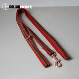 Soft rose gold ribbon cloth dog collar rope pet leash straps Chinese red christmas gift comfortable adjustable dog necklace