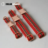 Soft rose gold ribbon cloth dog collar rope pet leash straps Chinese red christmas gift comfortable adjustable dog necklace