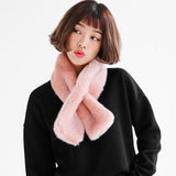 Solid Autumn Winter Faux Rabbit Fur Scarf Women  Fashion Knit Thicken Plush Wool Neck Shawl Femal  Soft Wild Scarf High Quality