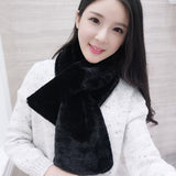 Solid Autumn Winter Faux Rabbit Fur Scarf Women  Fashion Knit Thicken Plush Wool Neck Shawl Femal  Soft Wild Scarf High Quality