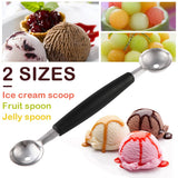 Stainless Steel Watermelon Slicer Fruit Knife Cutter And Ice Cream Ballers Melon Scoop Double Size Spoon Set Kitchen Tools