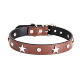 Star Studded Dog Collar for Small Dogs Leather Puppy Neck Strap Cat Collar Adjustable Pet Collars Dog Neck Supplies Accessories