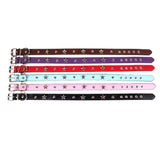 Star Studded Dog Collar for Small Dogs Leather Puppy Neck Strap Cat Collar Adjustable Pet Collars Dog Neck Supplies Accessories