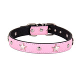 Star Studded Dog Collar for Small Dogs Leather Puppy Neck Strap Cat Collar Adjustable Pet Collars Dog Neck Supplies Accessories
