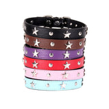 Star Studded Dog Collar for Small Dogs Leather Puppy Neck Strap Cat Collar Adjustable Pet Collars Dog Neck Supplies Accessories