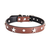 Star Studded Dog Collar for Small Dogs Leather Puppy Neck Strap Cat Collar Adjustable Pet Collars Dog Neck Supplies Accessories