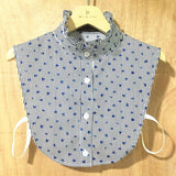 Stripe Women Fake Collar Detachable Shirt 2019 Dot Print Ladies False Collars Woman Removable Decorative Shirt Collar Denim