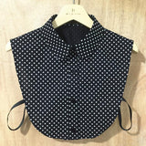 Stripe Women Fake Collar Detachable Shirt 2019 Dot Print Ladies False Collars Woman Removable Decorative Shirt Collar Denim