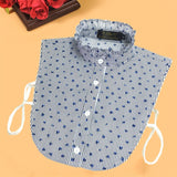 Stripe Women Fake Collar Detachable Shirt 2019 Dot Print Ladies False Collars Woman Removable Decorative Shirt Collar Denim