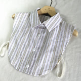 Stripe Women Fake Collar Detachable Shirt 2019 Dot Print Ladies False Collars Woman Removable Decorative Shirt Collar Denim