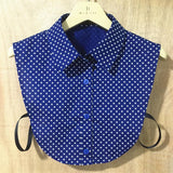 Stripe Women Fake Collar Detachable Shirt 2019 Dot Print Ladies False Collars Woman Removable Decorative Shirt Collar Denim