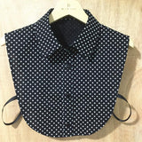 Stripe Women Fake Collar Detachable Shirt 2019 Dot Print Ladies False Collars Woman Removable Decorative Shirt Collar Denim