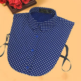 Stripe Women Fake Collar Detachable Shirt 2019 Dot Print Ladies False Collars Woman Removable Decorative Shirt Collar Denim