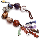 Sunligoo 7 Chakra Getrommelt Edelstein Quaste Spirituelle Meditation Hängen/Fenster/Feng Shui Ornament Natürliche Steine Auto/Home decor - app80