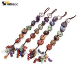 Sunligoo 7 Chakra Getrommelt Edelstein Quaste Spirituelle Meditation Hängen/Fenster/Feng Shui Ornament Natürliche Steine Auto/Home decor - app80