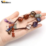 Sunligoo 7 Chakra Getrommelt Edelstein Quaste Spirituelle Meditation Hängen/Fenster/Feng Shui Ornament Natürliche Steine Auto/Home decor - app80